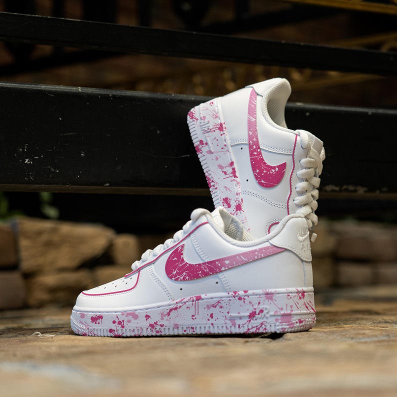 Custom Pink Hand Painted Splash Shoes