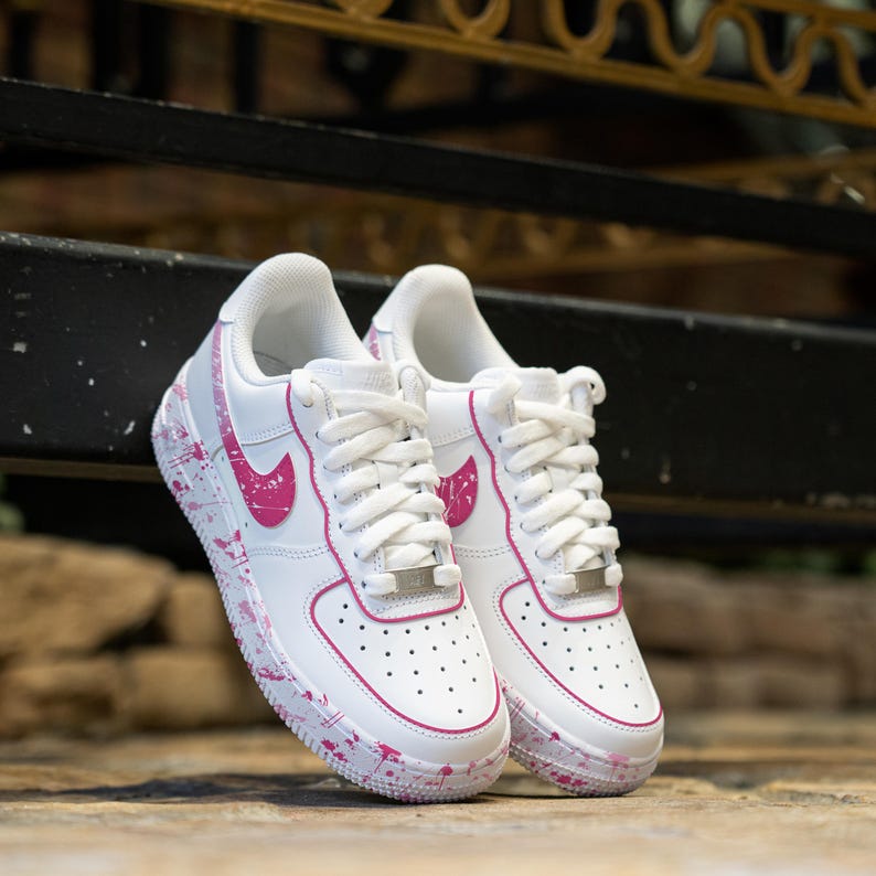Custom Pink Hand Painted Splash Shoes