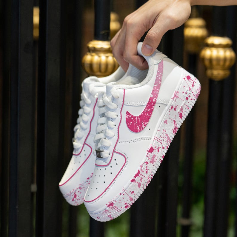 Custom Pink Hand Painted Splash Shoes