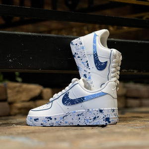 Custom Blue Splatter Hand Painted Shoes