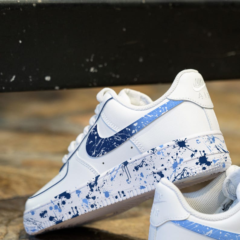 Custom Blue Splatter Hand Painted Shoes