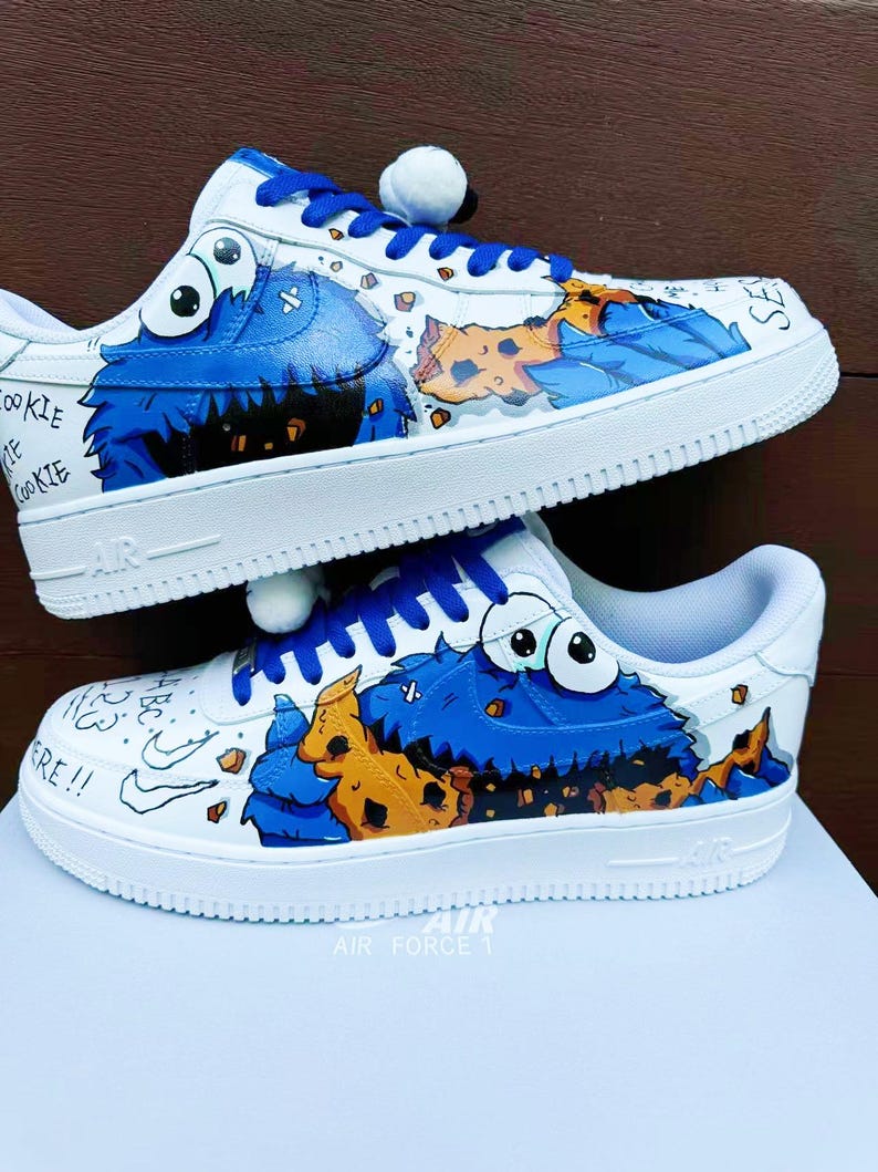 Custom Cookie Blue Mst Painted Shoes