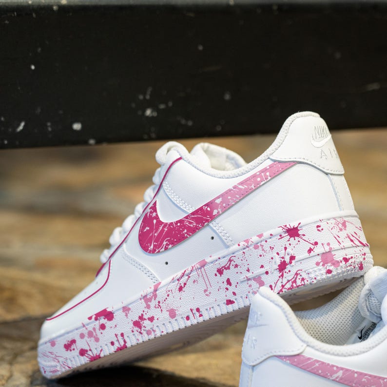 Custom Pink Hand Painted Splash Shoes