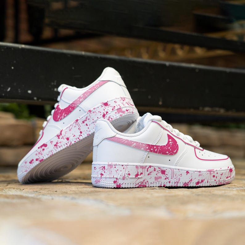 Custom Pink Hand Painted Splash Shoes